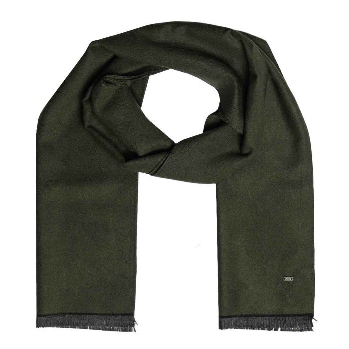 Męski szalik jedwabny w kolorze ciemnozielonym EM