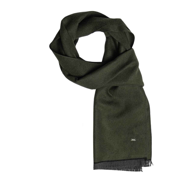 Męski szalik jedwabny w kolorze ciemnozielonym EM