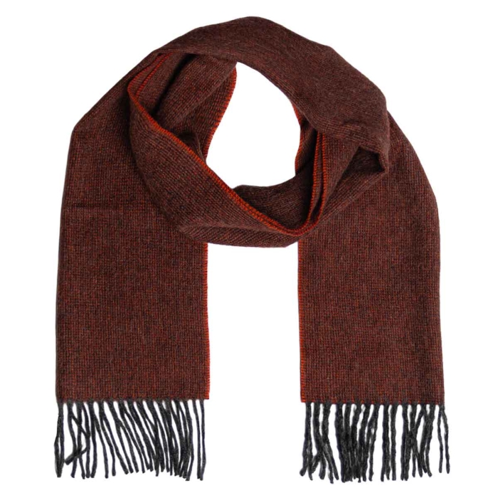 Męski szalik pomarańczowy w mikrowzór EM