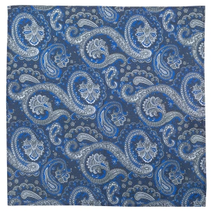 Poszetka jedwabna niebiesko- szara w paisley EM