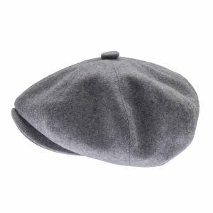 Kaszkiet wełniany - cyklistówka - kolor szary EM