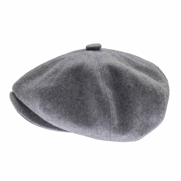 Kaszkiet wełniany - cyklistówka - kolor szary EM