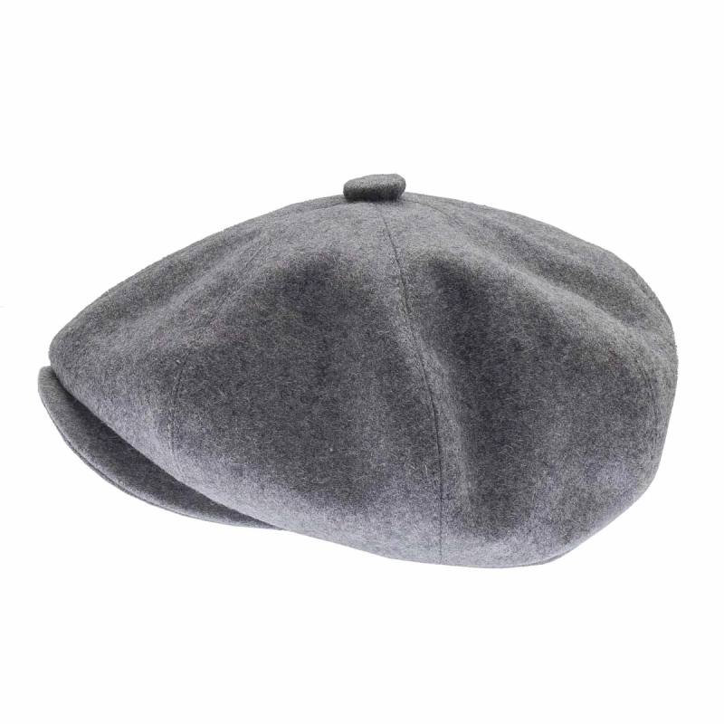 Kaszkiet wełniany - cyklistówka - kolor szary EM