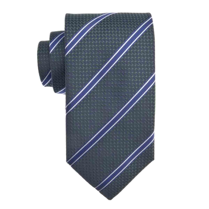 Zestaw Prezentowy dla mężczyzny wykonany z jedwabiu w kolorze zielonym: krawat + poszetka + spinki zapakowane w drewniane pudełko EM 35