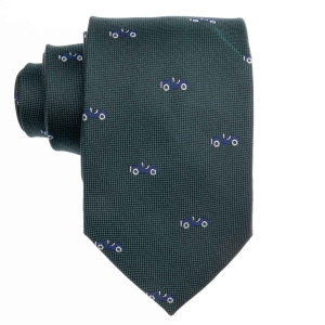 Zestaw Prezentowy dla mężczyzny wykonany z jedwabiu w kolorze zielonym: krawat + poszetka + spinki zapakowane w drewniane pudełko EM 35