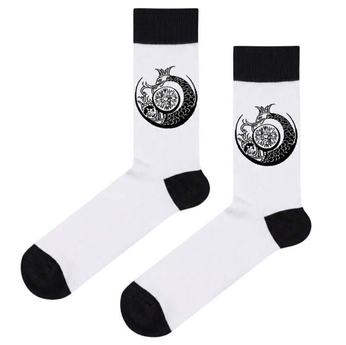 Skarpety kolorowe - Żółte z jaskółką i słońcem rozmiar: 39 - 42