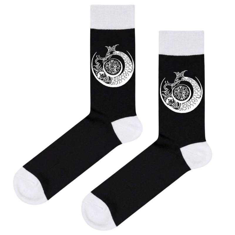 Skarpety kolorowe - Biało - czarne Królewski Smok rozmiar: 39 - 42
