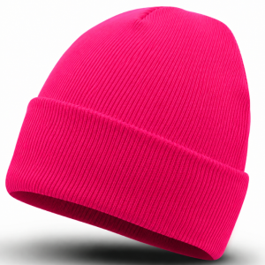 Czapka zimowa beanie - neonowo różowa EM 71