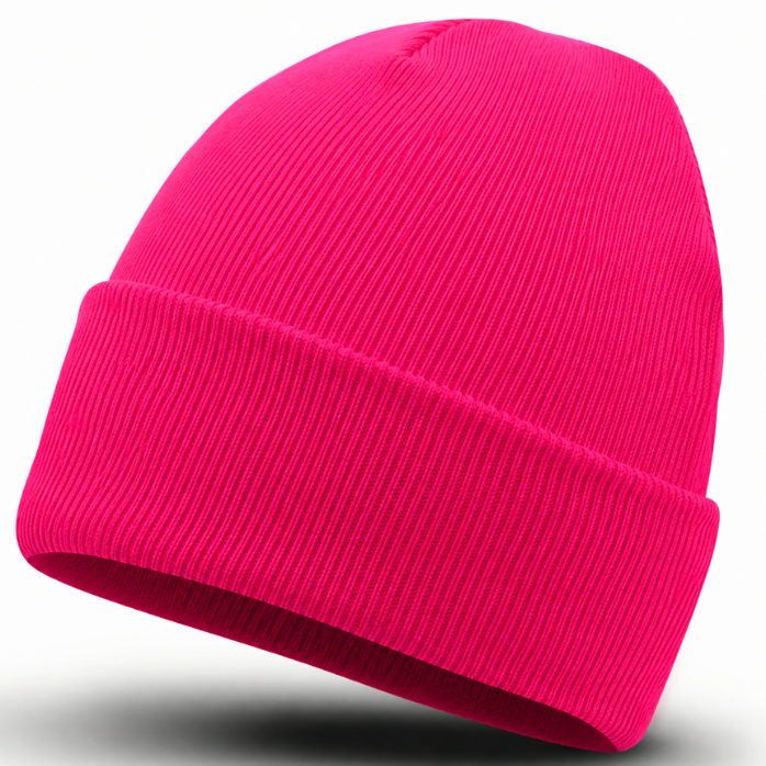 Czapka zimowa beanie - neonowo różowa EM 71