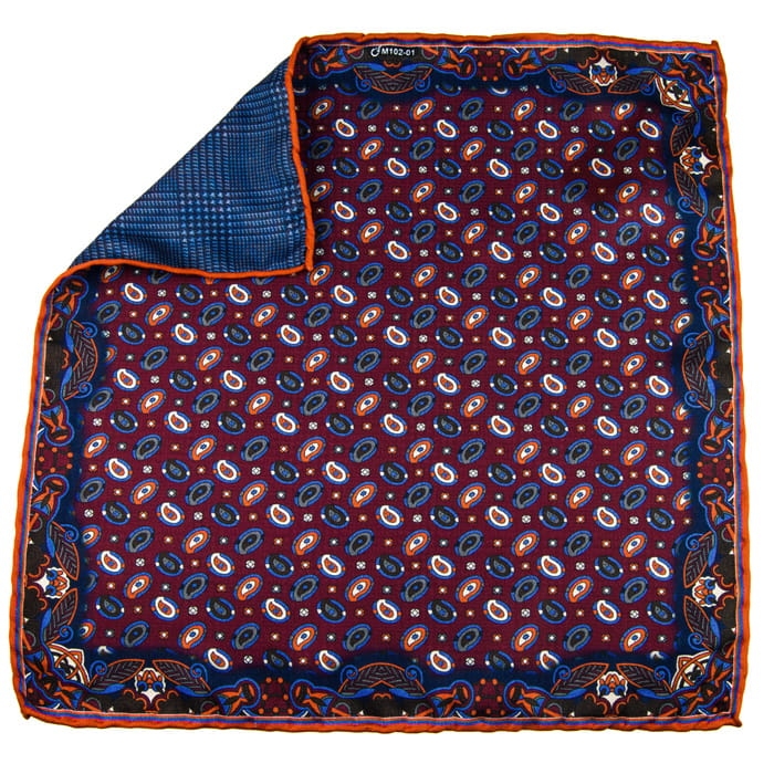 EM Men's Accessories poszetka dwustronna bordowa mikrofibra.jpg