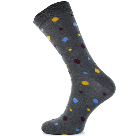 EM Men's Accessies szare długie skarpety w groszki.jpg