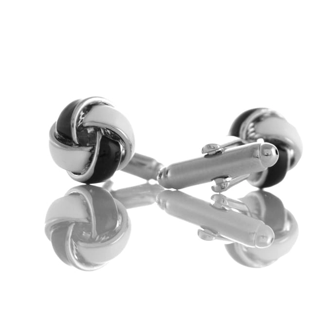 EM Men's Accessories spinki do mankietów czarno-białe supełki.jpg