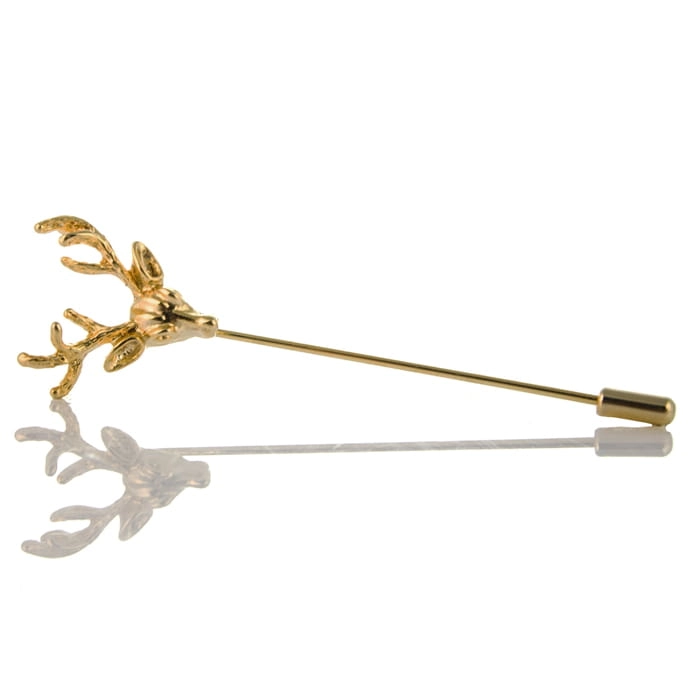 Szpilka do krawatu / butonierki złota jeleń EM