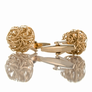 EM Men's Accessories spinki do mankietów złote supełki eleganckie.jpg