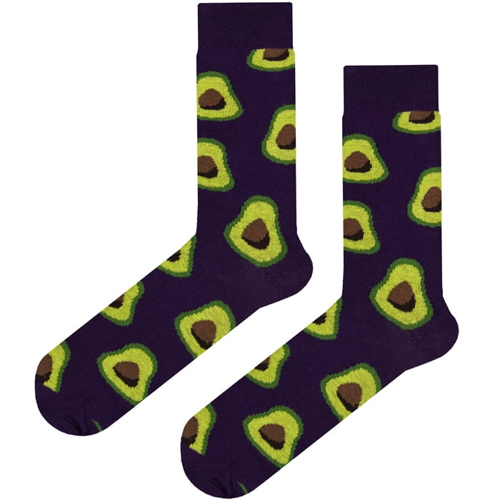 EM Men's Accessories bawełniane fioletowe skarpety w awokado długie.jpg