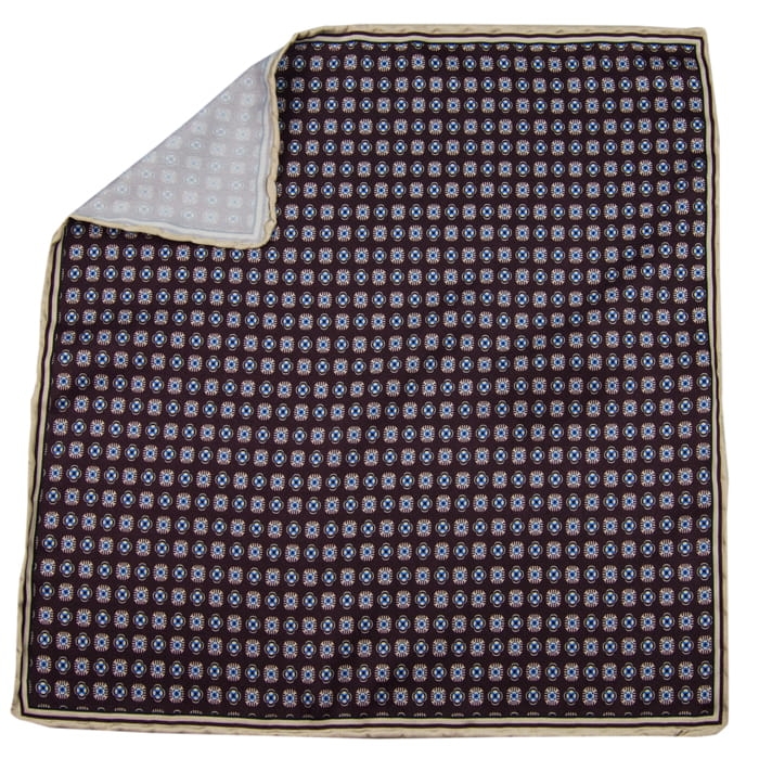 EM Men's Accessories poszetka jedwabna brązowa w kwiatki.jpg