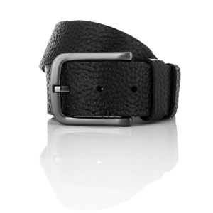 Pasek czarny skórzany - skóra naturalna casual