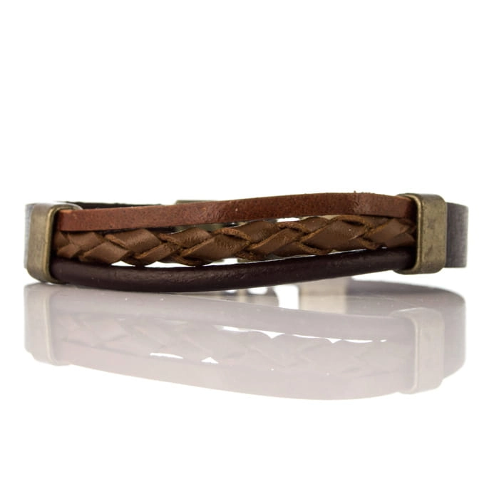 EM Men's Accessories bransoletka skórzana brązowa.jpg