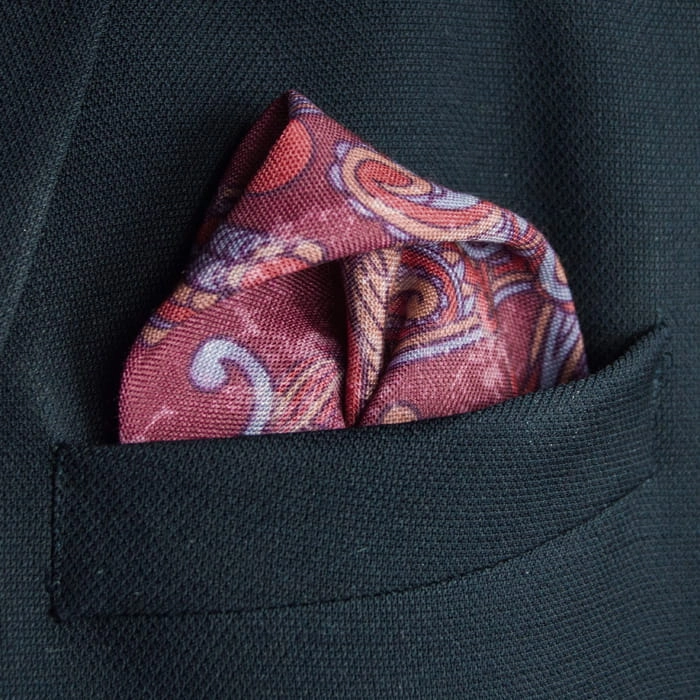EM Men's Accessories poszetka bawełna-modal czerwona paisley.jpg