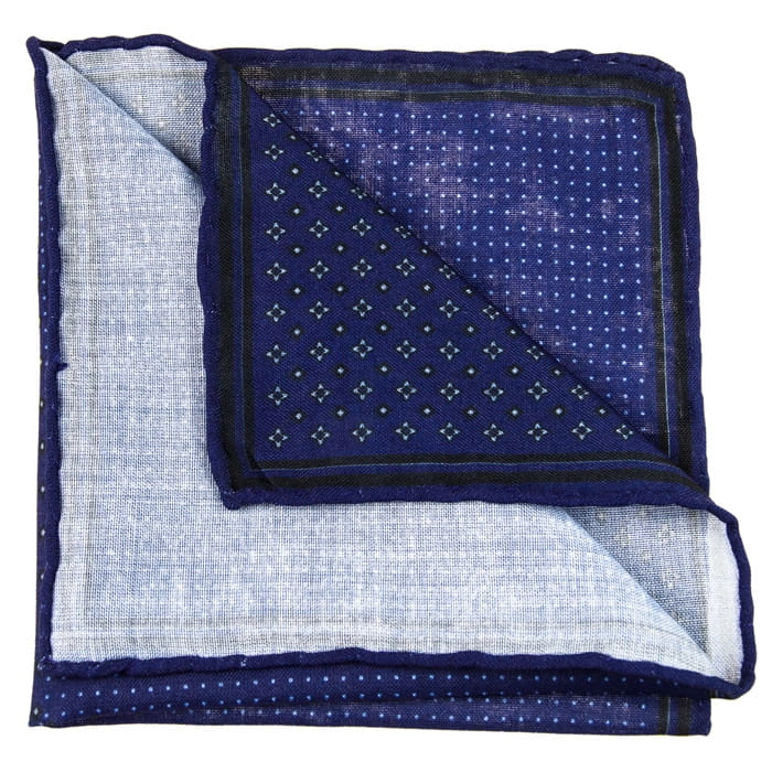 EM Men's Accessories poszetka modal-bawełna granatowa groszki.jpg