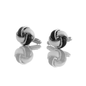 EM Men's Accessories spinki do mankietów czarno-białe supełki.jpg