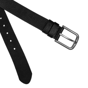 Pasek czarny skórzany - skóra naturalna casual