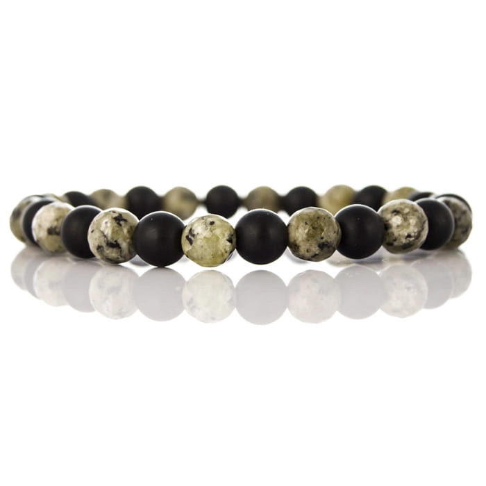 EM Men's Accessories bransoletka jaspis i lawa wulkaniczna czarno-zieloina.jpg