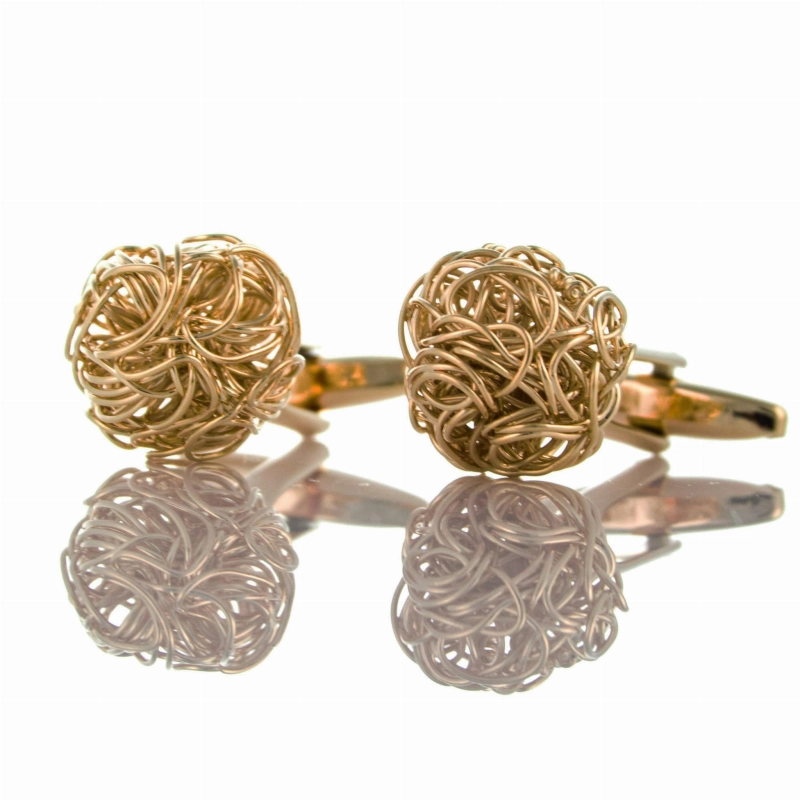 EM Men's Accessories spinki do mankietów złote supełki eleganckie.jpg