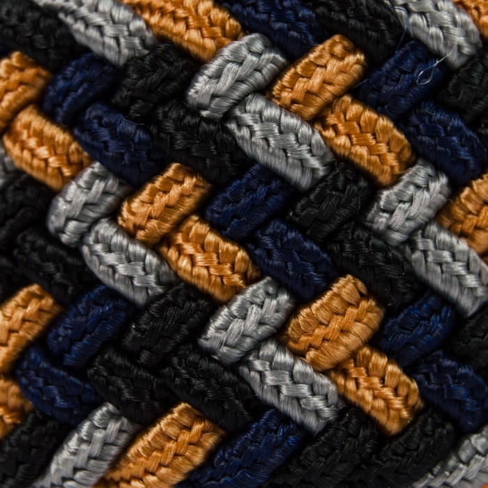 Pasek pleciony gumowy czarno-szaro-beżowy