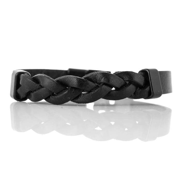 EM Men's Accessories bransoletka skórzana czarna.jpg