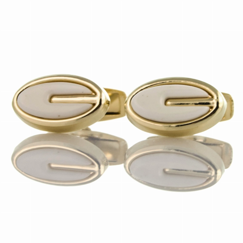 EM Men's Accessories spinki do mankietów złote owalne z masą perłową.jpg