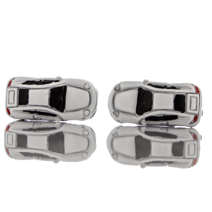 EM Men's Accessories srebrne spinki do mankietów w kształcie białego smaochodu.jpg