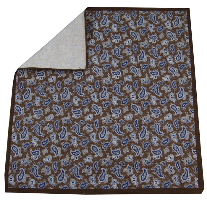 EM Men's Accessories poszetka bawełna len brązowa.jpg
