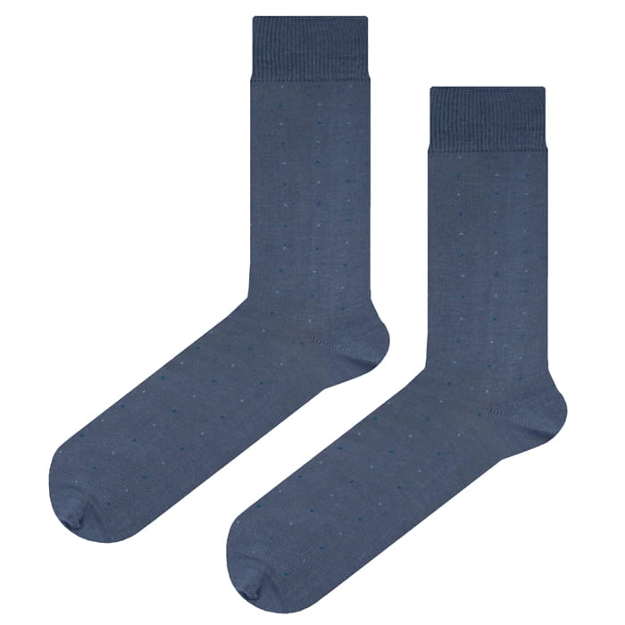 EM Men's Accessories długie bawełniane skarpety niebieskie w kropki.jpg