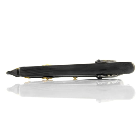 EM Men's Accessories spinka do krawatu pióro czarno-złota.jpg