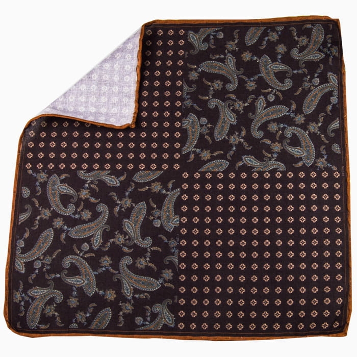 EM Men's Accessories poszetka bawełna-modal brązowa paisley.jpg