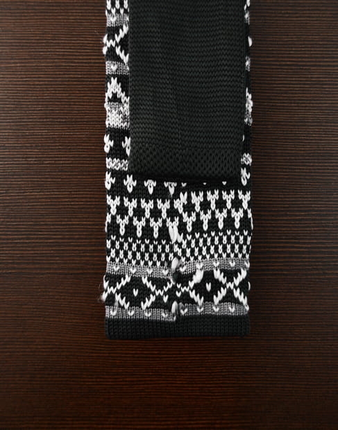 Knit czarny we wzory EM men's accessories