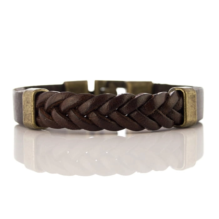 EM Men's Accessories bransoletka skórzana ciemnobrązowa.jpg