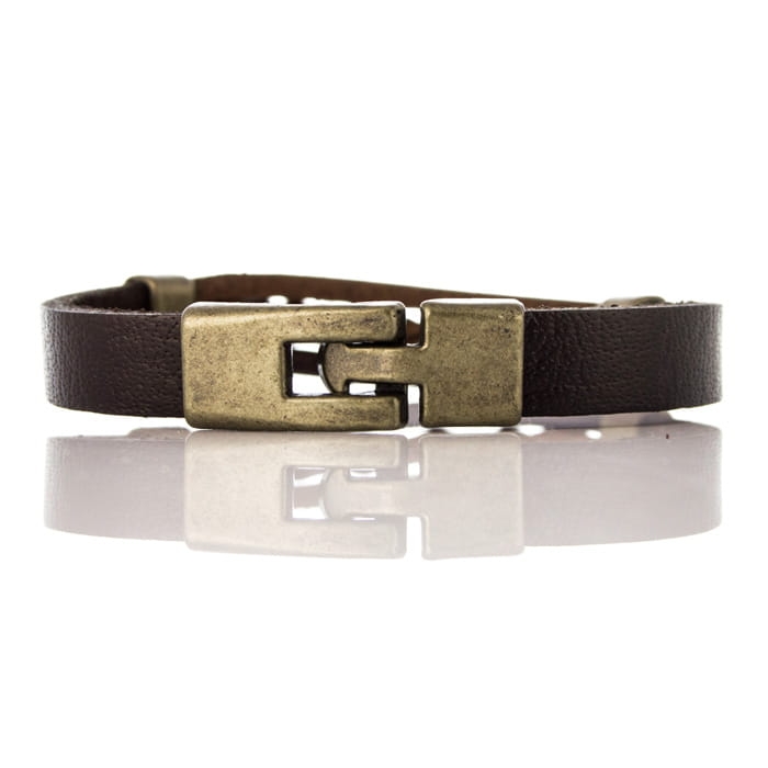 EM Men's Accessories bransoletka skórzana brązowa.jpg