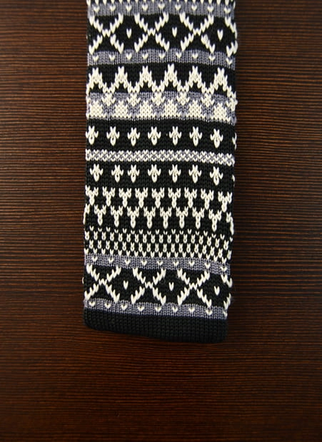 Knit czarny we wzory EM men's accessories
