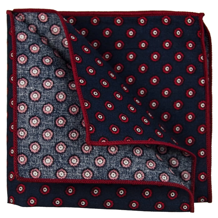 EM Men's Accessories poszetka granatowa kwiaty okrągłe.jpg