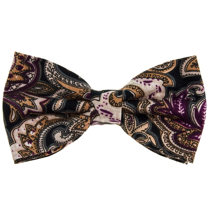 Mucha bawełniana czarna paisley