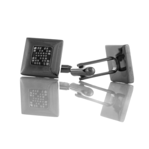 EM Men's Accessories spinki do mankietów kwadratowe czarne.jpg