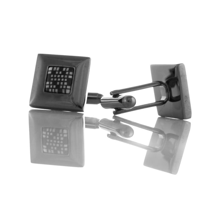 EM Men's Accessories spinki do mankietów kwadratowe czarne.jpg