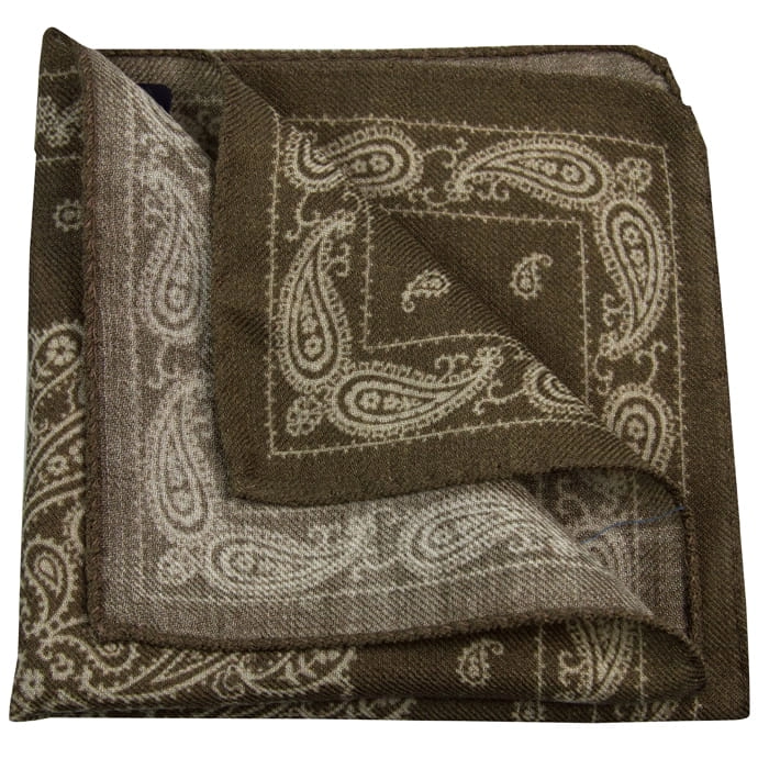EM MEn's Accessories poszetka wełniana brązowa paisley.jpg